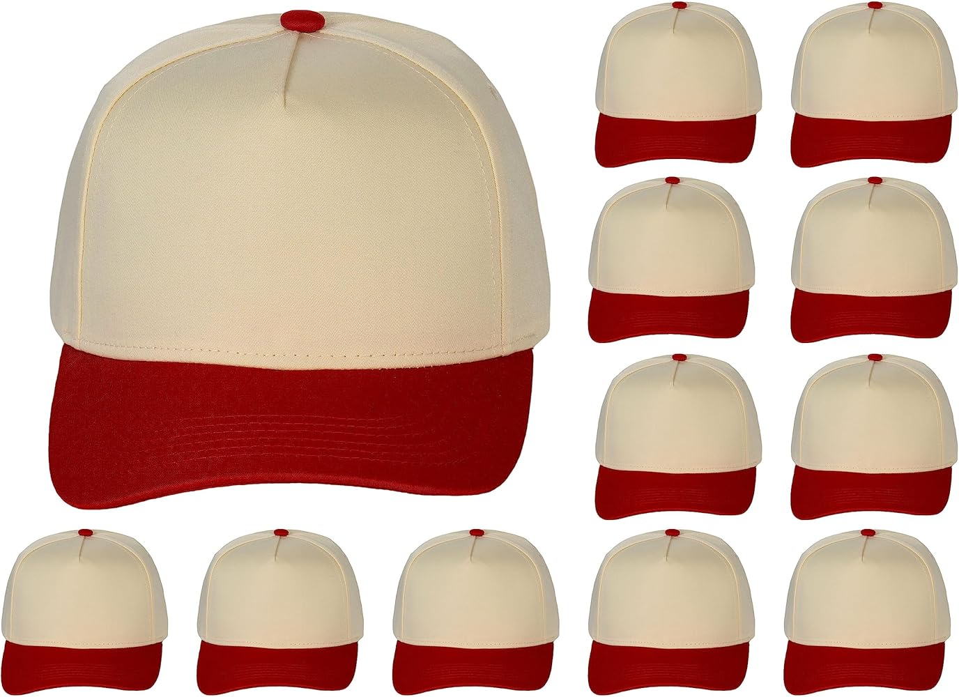 TOP HEADWEAR Throwback Heritage Snapback Hat - Two Tone Legacy Collection Baseball Cap Dozen 12 Pack