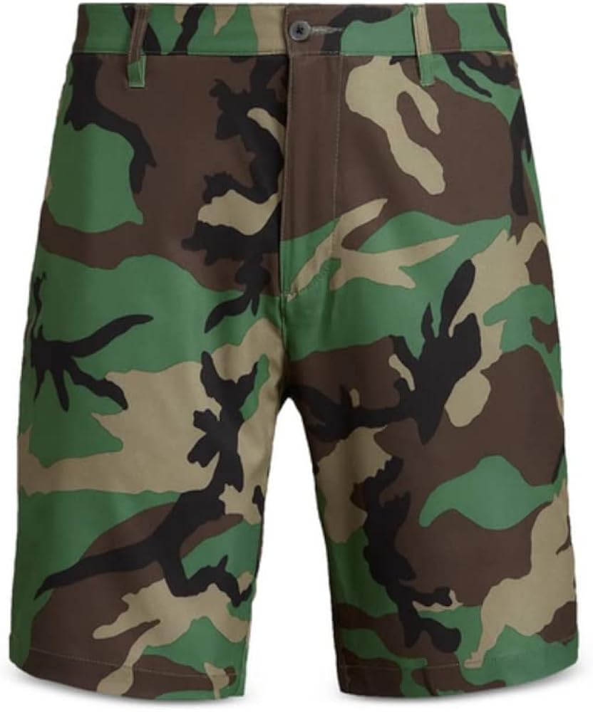 POLO RALPH LAUREN Camo Green All Day Beach Shorts 9.5-Inch Mens Polo Shorts (as1, Numeric, Numeric_30, Regular, Regular)