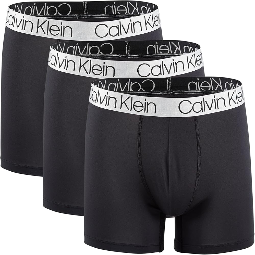 Calvin Klein Men`s Microfiber Boxer Briefs Pack of 3 (Black(NP2214-001)/Black, Large)