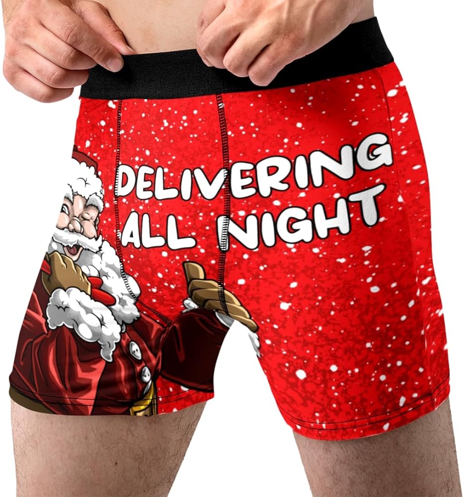 Christmas Underwear for Men HO HO HO Fun Gag Gift Dirty Santa Boxer Briefs