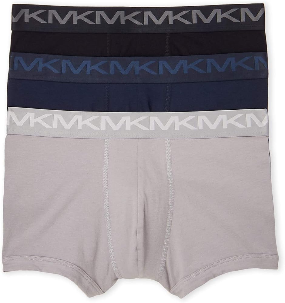 Michael Kors Men`s Performance Cotton Trunks 3 Pack (Black(RR1T001453)/Grey/Navy, Small)