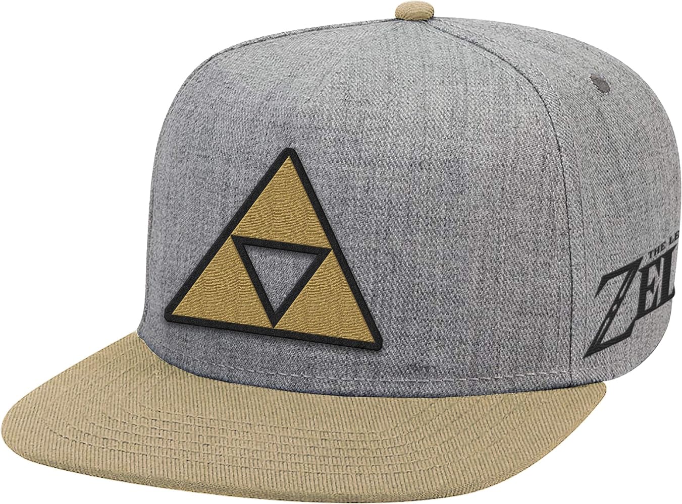 Unisex-Adult's The Legend of Zelda Patch Snapback Flat Bill Hat, Triforce-Gray, OSFM