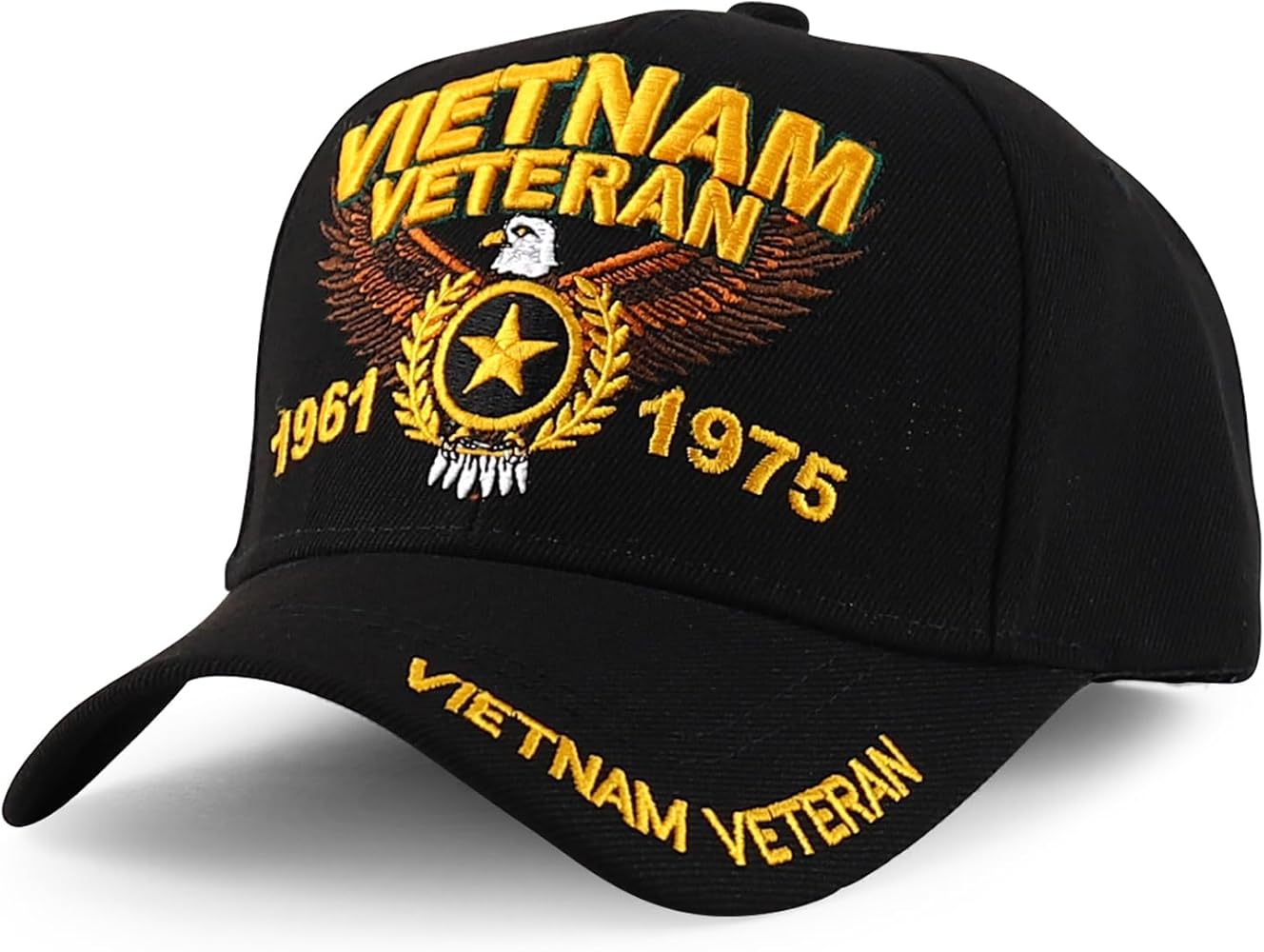 Trendy Apparel Shop Structured 3D Vietnam Veteran Embroidered Ball Cap