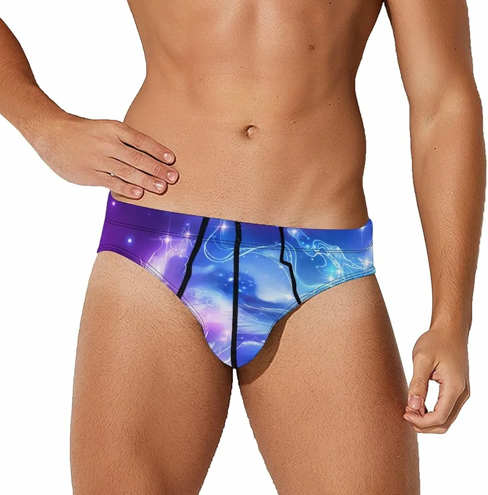 Galaxy Wolf Men's Underwear Briefs Breathable Underpants with Stretch Waistband