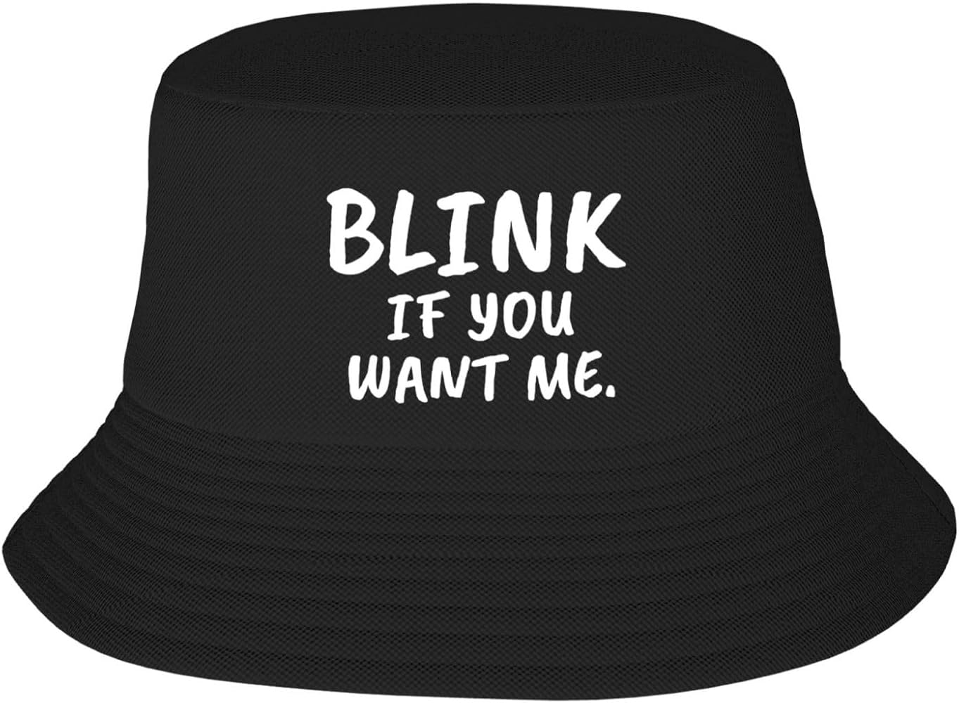 Blink If You Want Me Bucket Hat for Men Women Sunmmer Fisherman Hat Sun Protection Beach Cap Black