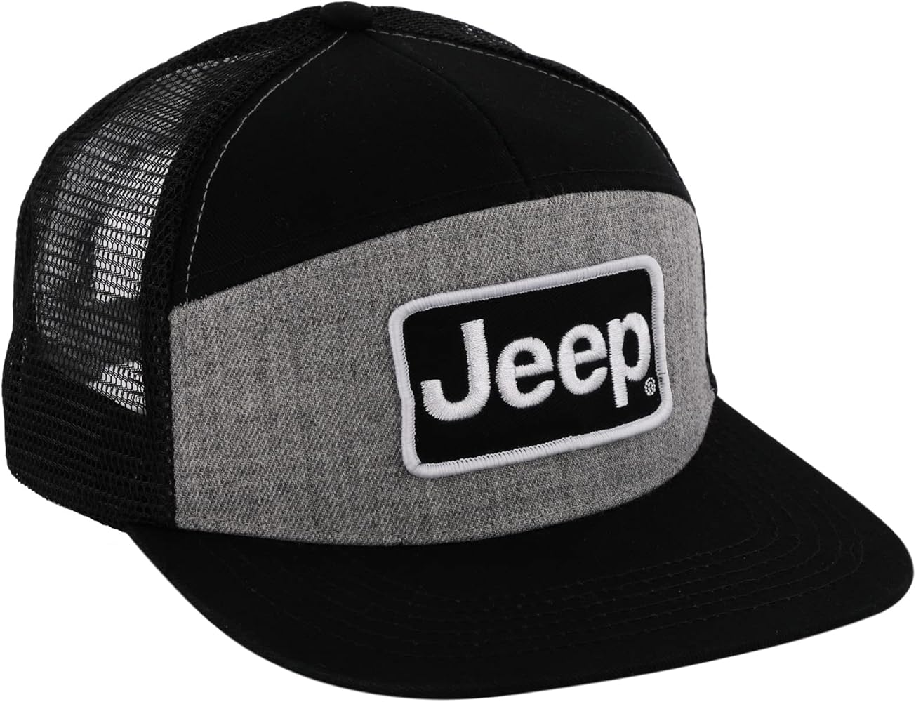 Jeep Premium 7 Panel Flatbill Snapback Patch Dad Hat for Men Baseball Cap Polo Hats