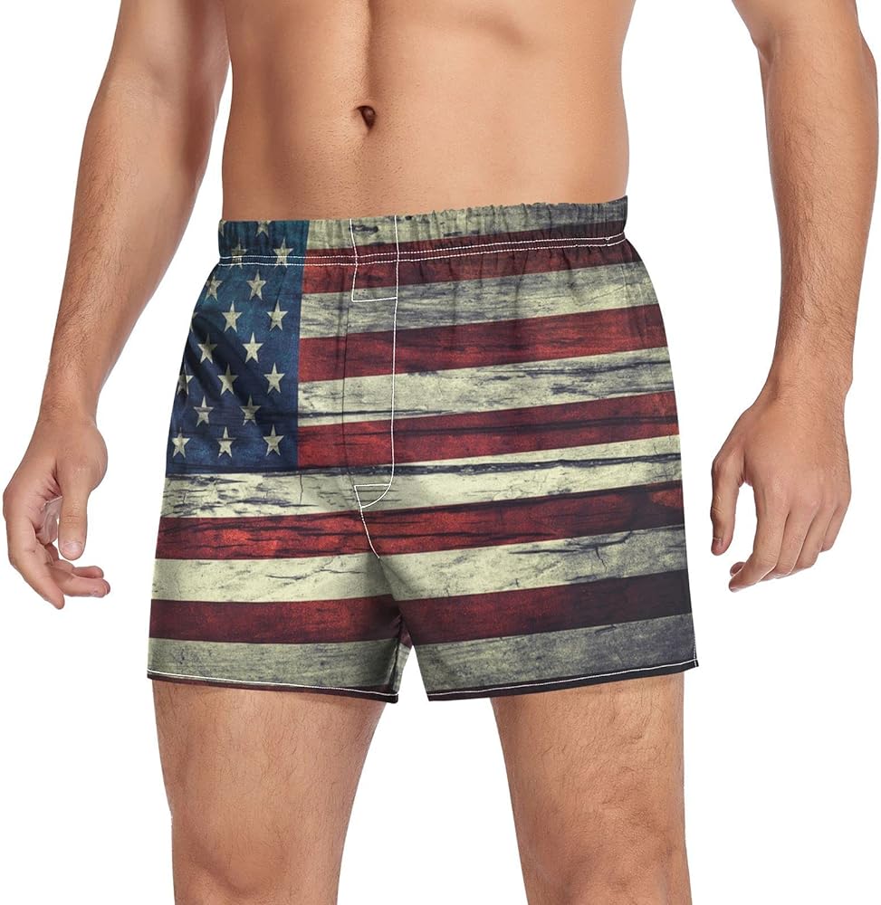 Novelty Boxer Shorts Patriot Flag Relaxed Fit Boxers Patriot Men's Underwear S-XXL