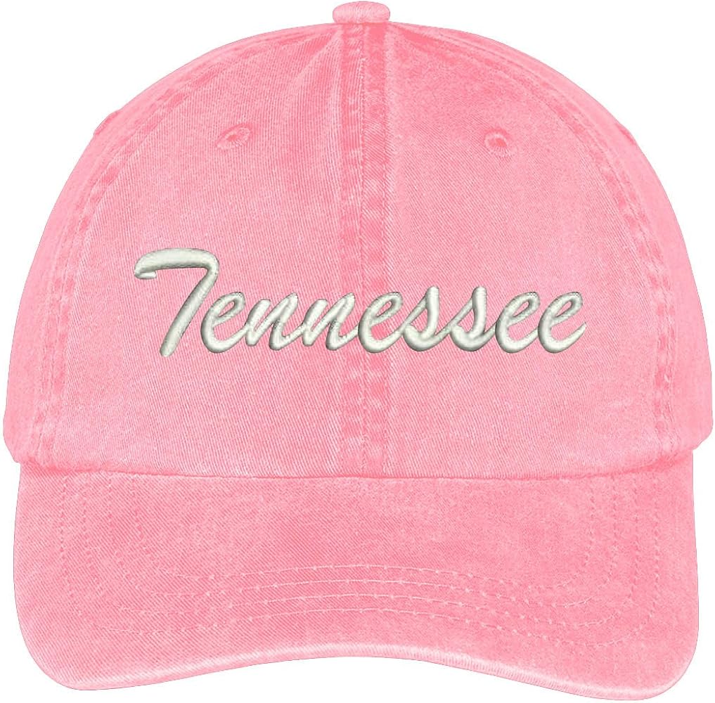 Trendy Apparel Shop Tennessee State Embroidered Low Profile Adjustable Cotton Cap