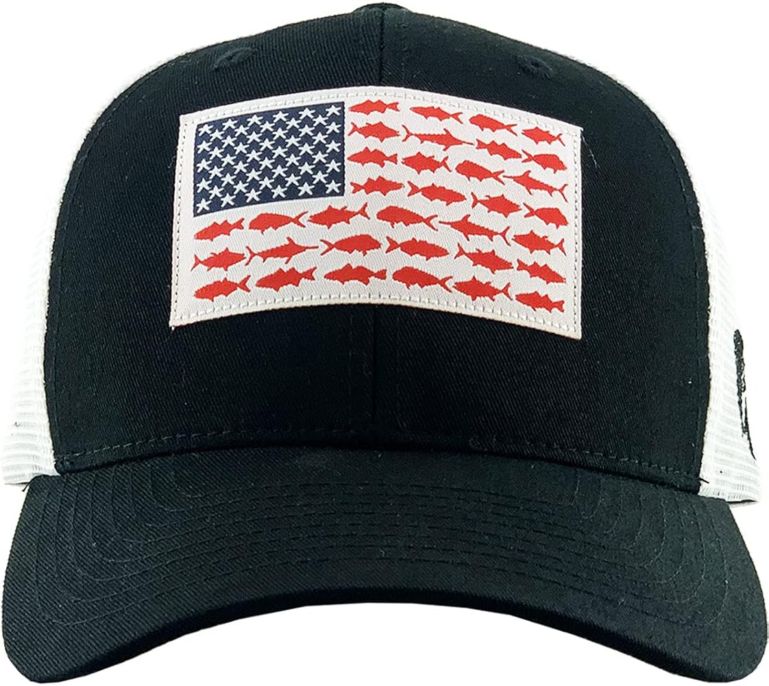 Men's USA Fish American Flag Baseball Hat