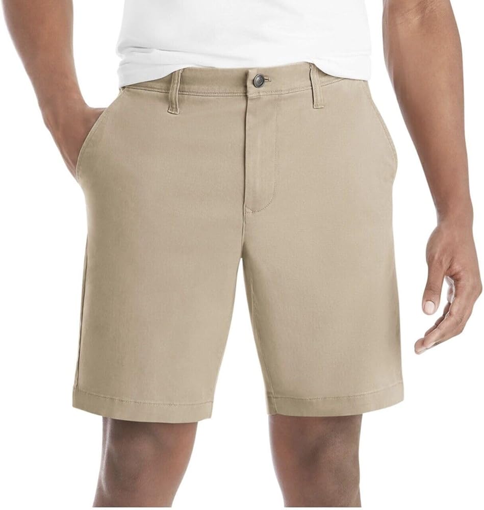 Member's Mark Men's Everyday Stretch Flat Front Short (US, Numeric, 38, Regular, Regular, Khaki)