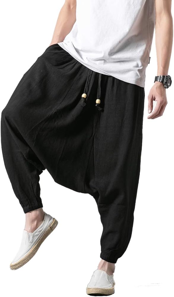 Men's Harem Pants, Drop Crotch Pants, Genie Pants Plus Size Harem Jogge Balloon Yoga