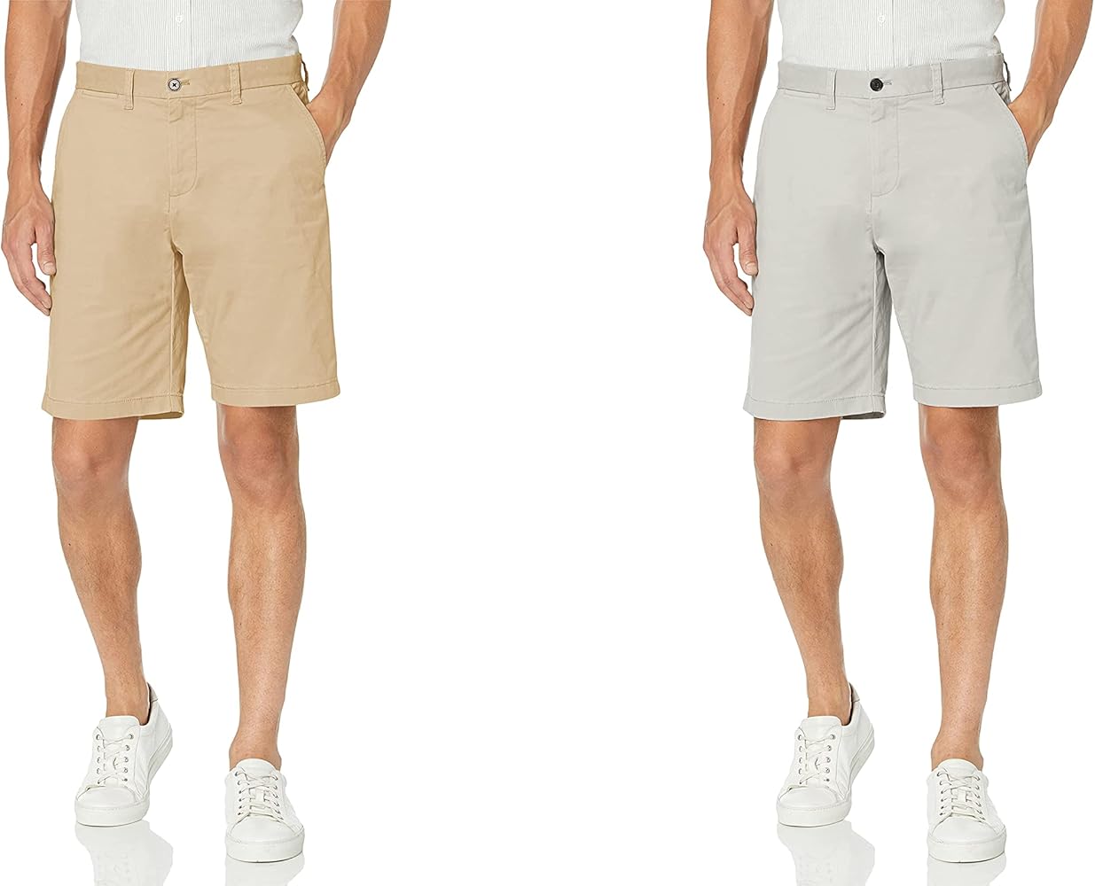 Tommy Hilfiger Men’s Casual Stretch 9” Inseam Chino Shorts (Mallet/Drizzle Bundle)