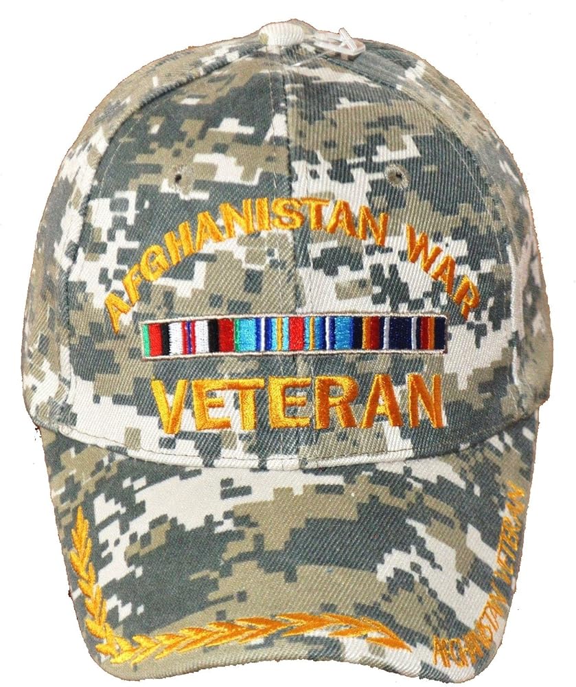 Afghanistan WAR Veteran Camo Baseball Style Embrodered Hat Ball Cap USA Vet Iraq