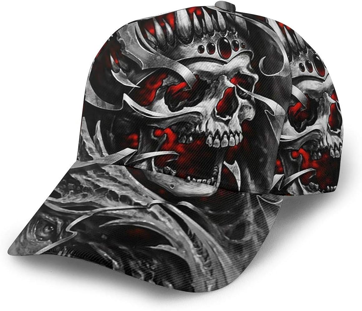 Skull Tattoo Revenge Fierce Faced Women Men Baseball Cap Adjustable Trucker Plain Hats 6 Panel Caps Polo Style Dad Hat Unisex