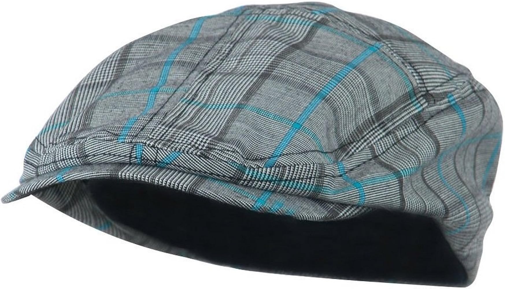 Plaid Ivy /Flat /Scally / Driving Caps (Blue Plaid, Size Small) - 21615