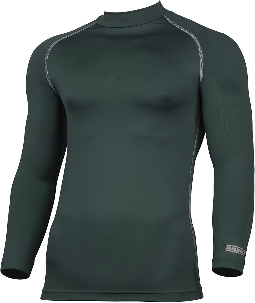 Rhino Mens Thermal Underwear Long Sleeve Base Layer Vest Top (XXL) (Bottle Green)