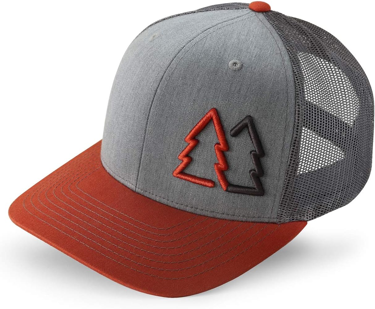 WUE Simple Pine Trees Trucker Hats for Men Adjustable Snapback Mesh Cap Great for Outdoors