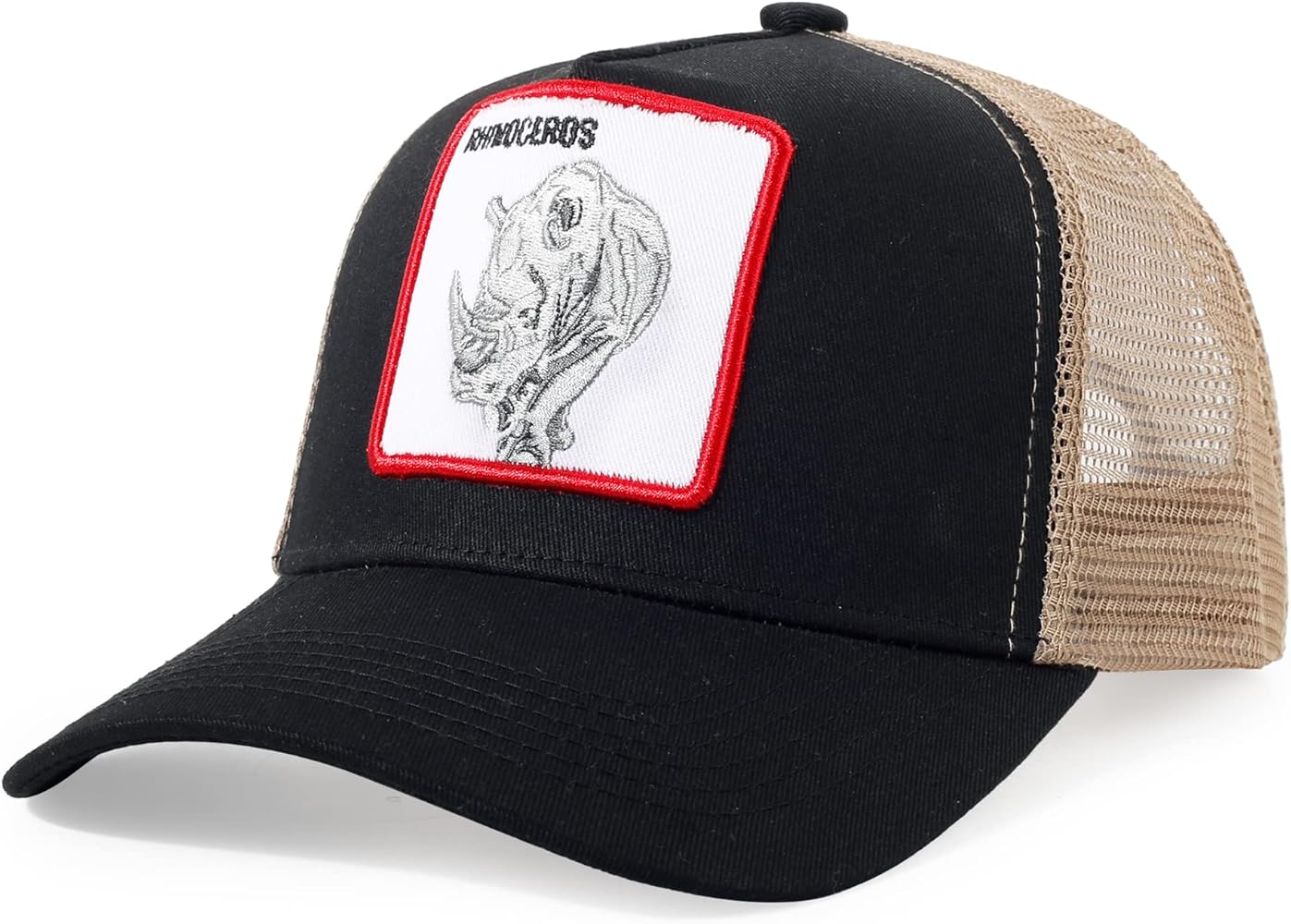 Trucker Hat Men Animal Snapback Hats Adjustable Embroidered Baseball Cap Mesh Breathable Square Patch Women Caps