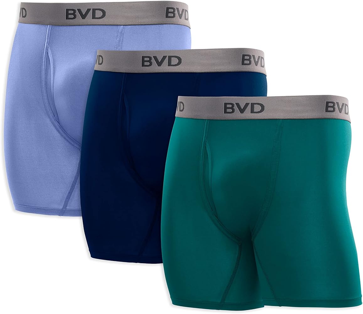 BVD Men’s Microfiber Boxer Briefs (Cooling Fabric & Odor Protection)