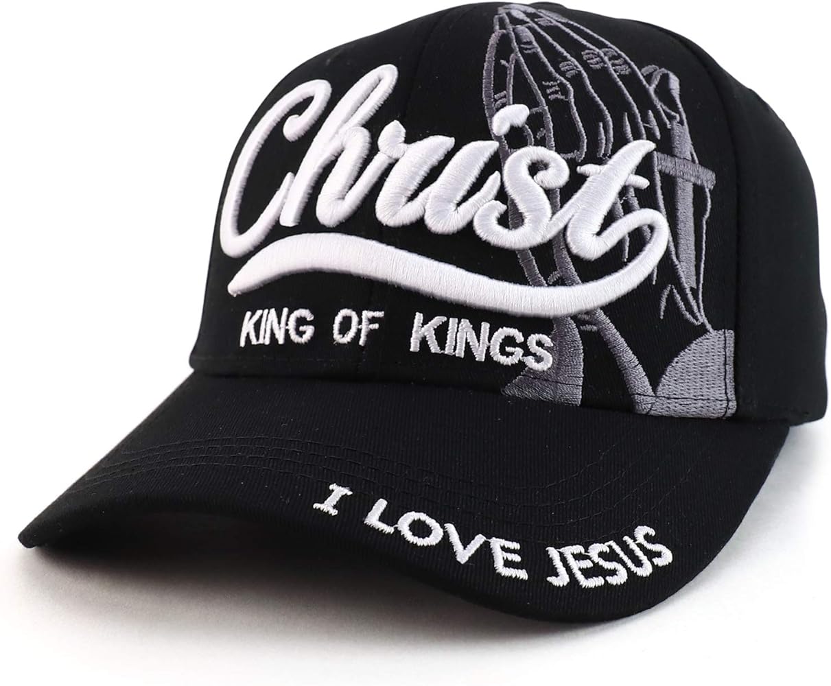 Trendy Apparel Shop 3D Christ King of Kings Embroidered Jesus Christian Ball Cap