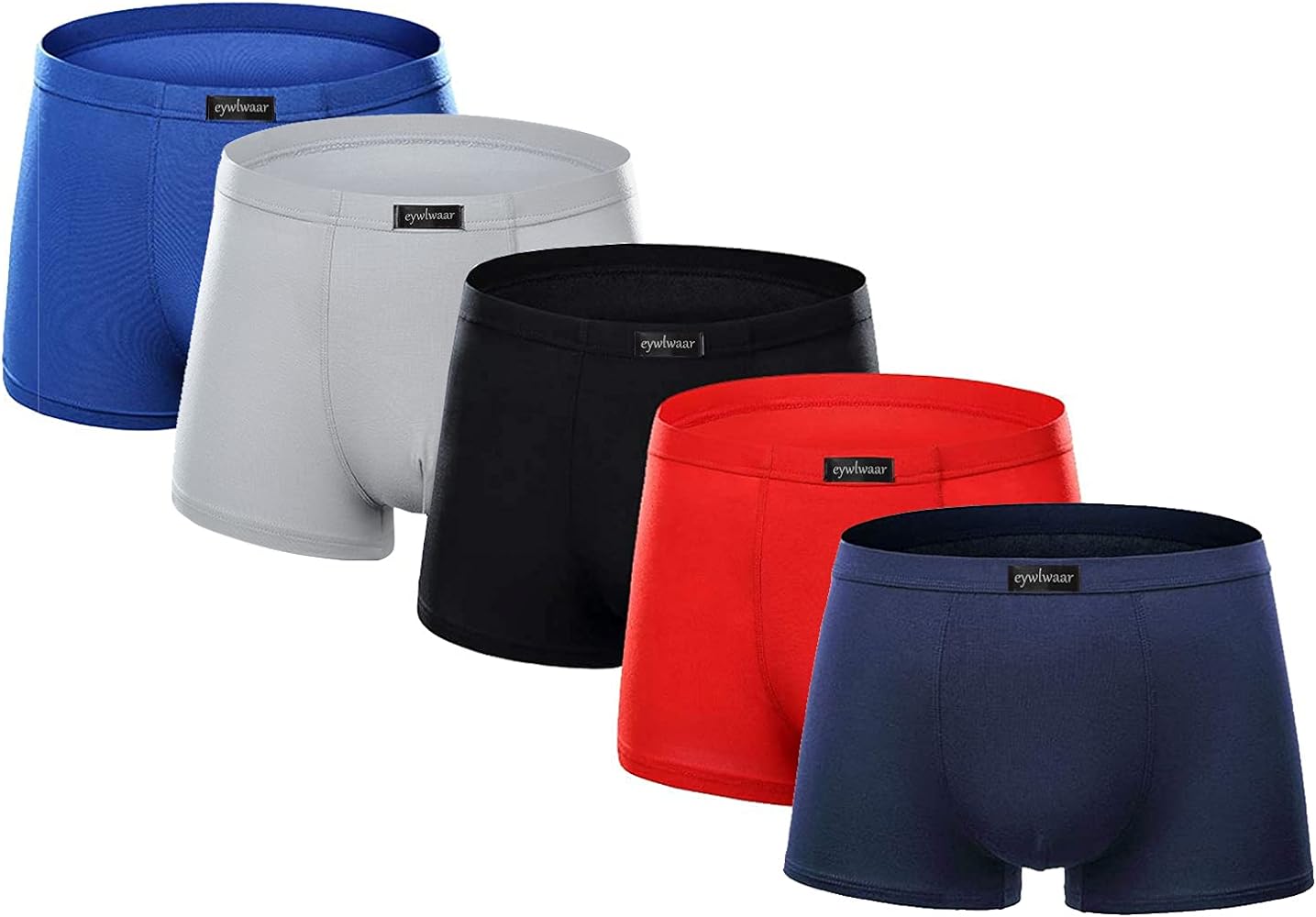 Men's Underwear Comfort Modal Boxer Briefs 5 Pack Bulge Pouch Trunk Underpants