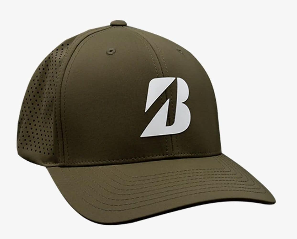 Bridgestone Tour Vented Cap (Olive, Adjustable) Golf Hat