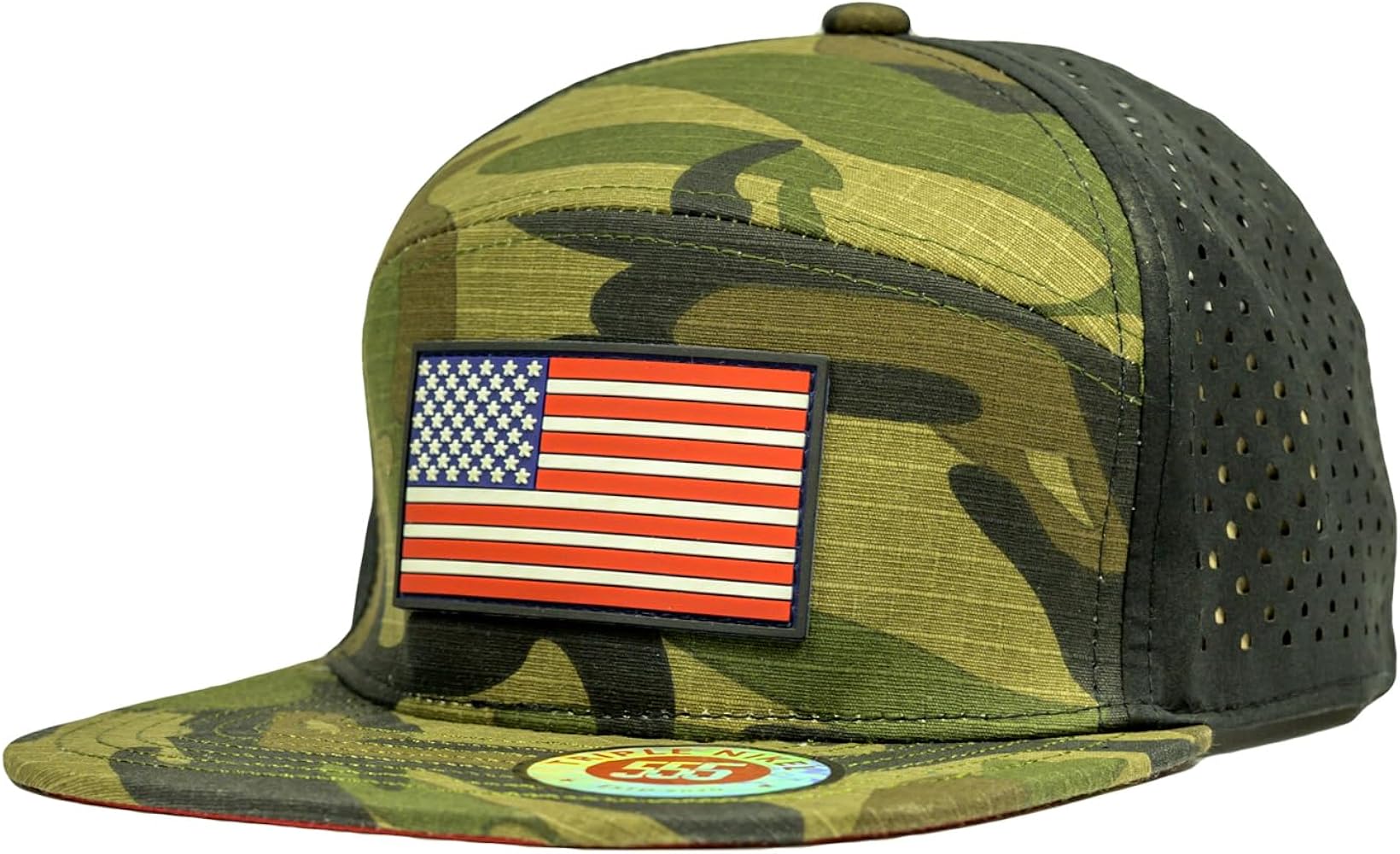 | USA American Flag Patriotic Snapback Camo Hat for Men or Women