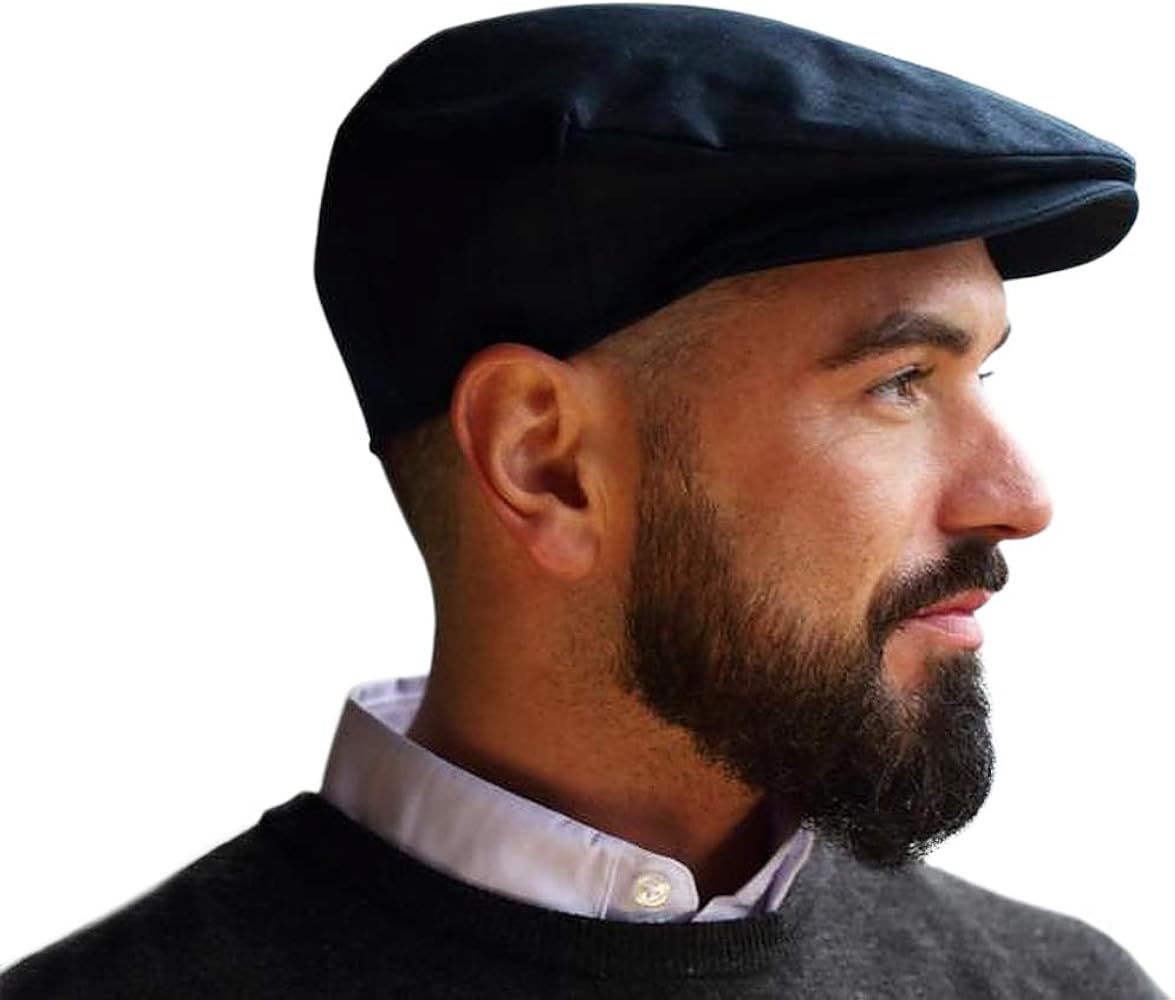 of Donegal Handmade Irish Flat Cap for Men Driving Cap Made in Ireland 100% Linen