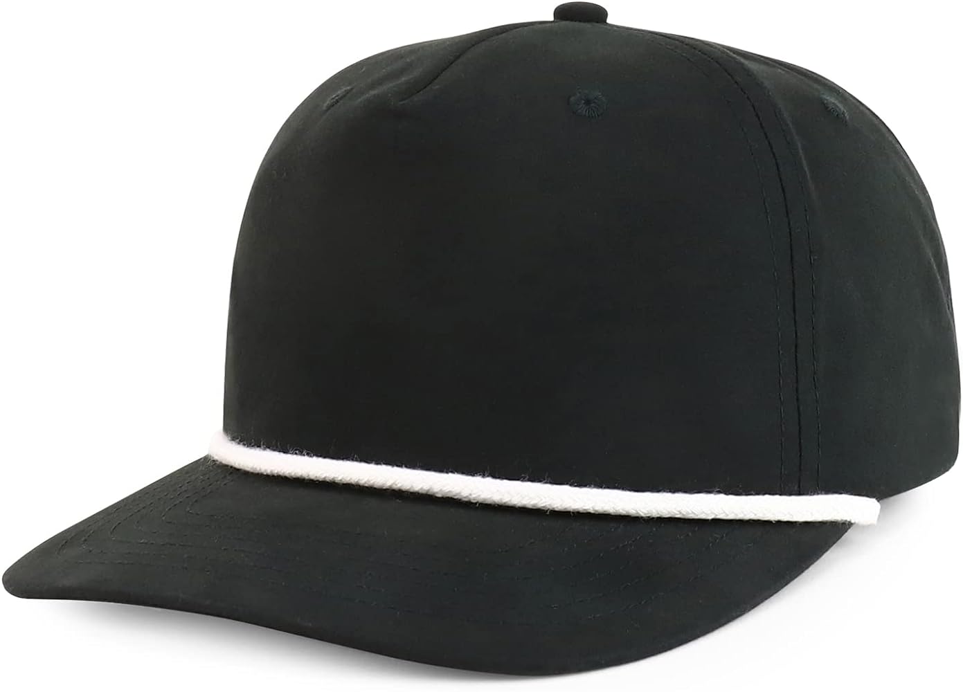 Trendy Apparel Shop 5 Panel Golf Snapback Cap with Contrasting Rope