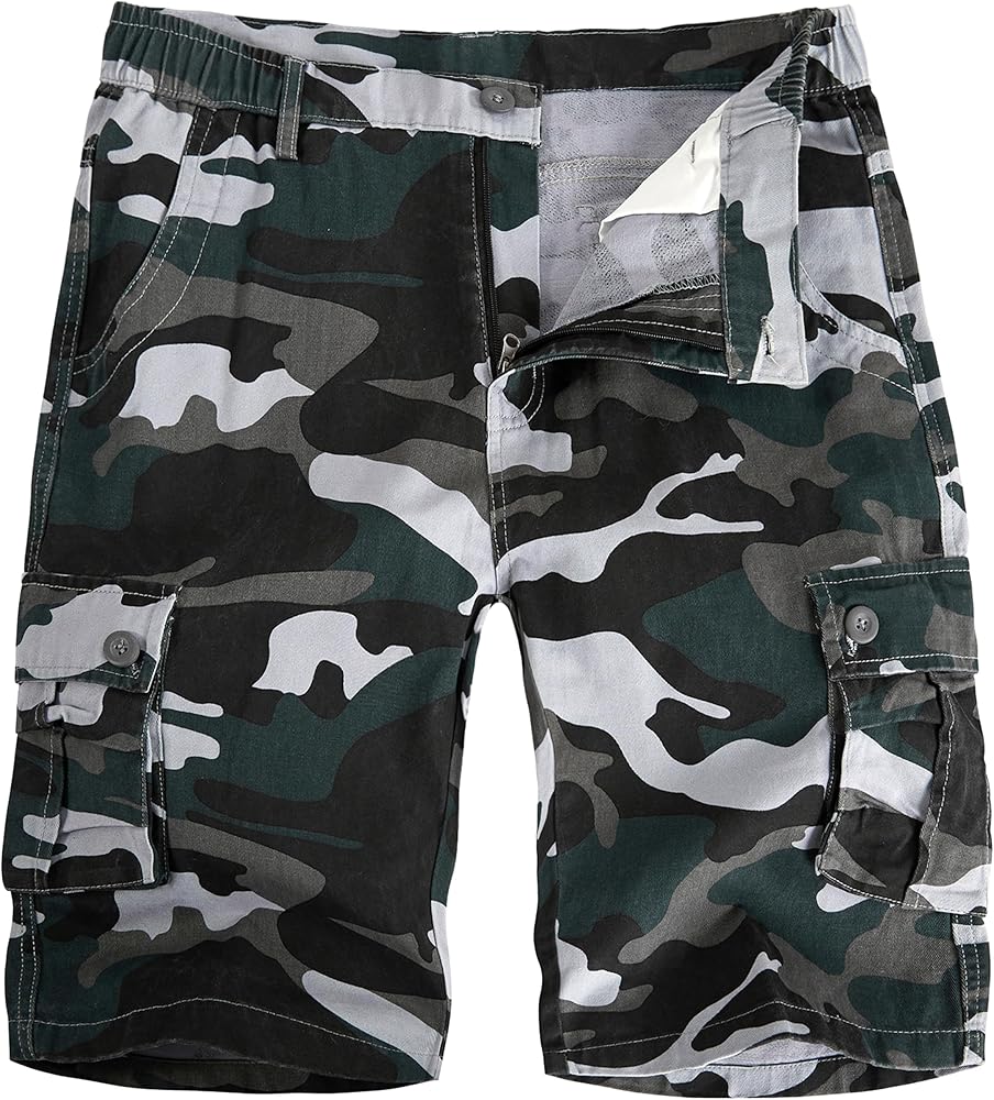 APTRO Men's Cargo Shorts Multi-Pockets Twill Camo Casual Work Shorts