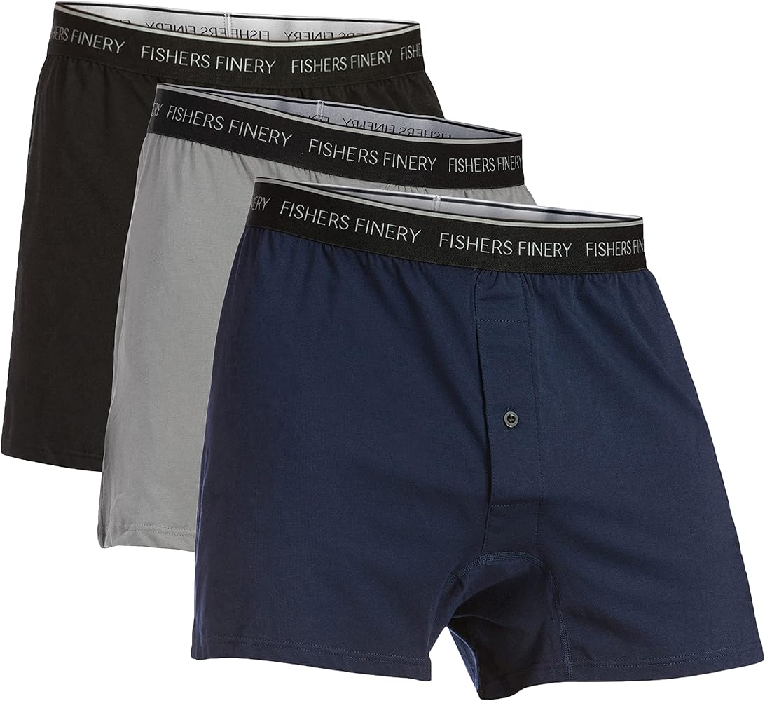 Fishers Finery Mens Relaxed Stretch Knit Boxers; Modal Cotton Microfiber Blend