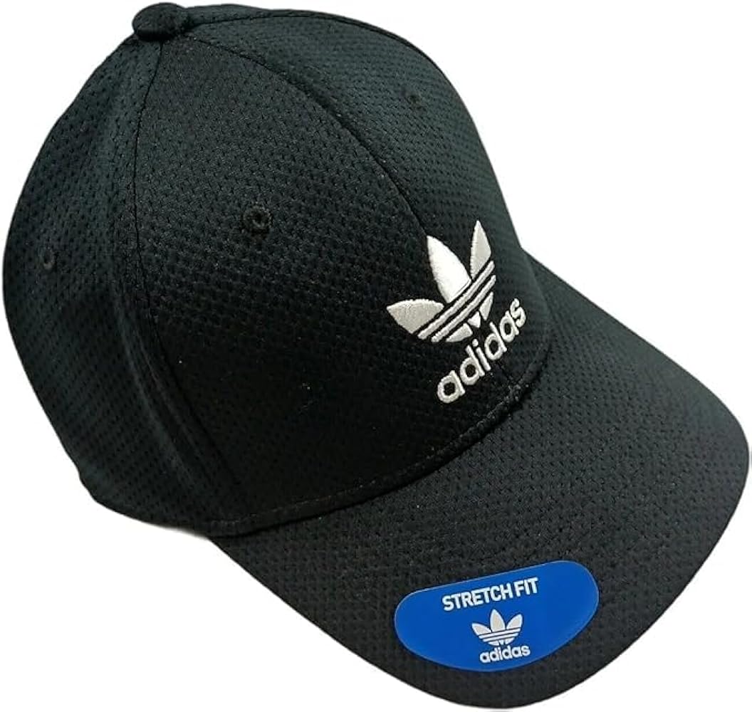 adidas Men's Classic Originals Premium Stretch Fit Cap (Black, Large/X-Large, L/XL) (US, Alpha, Large, X-Large, Black)