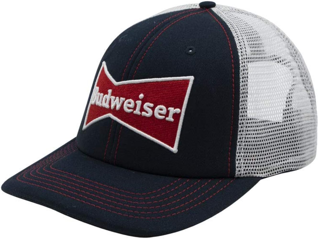 Budweiser Basic Beer Trucker Adjustable Snapback Cap BlueWhite One Size