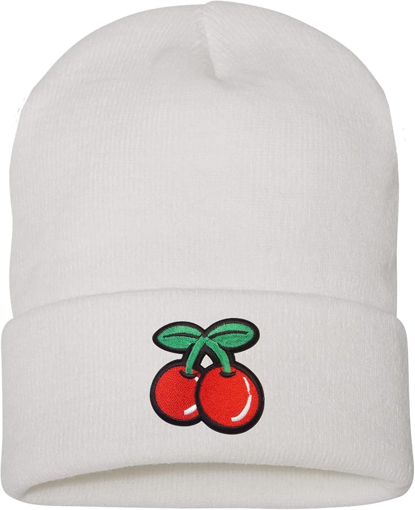 TOP HEADWEAR Cherry Beanie - Men's Womens Long Winter Cuff Cherries Beanie Cap