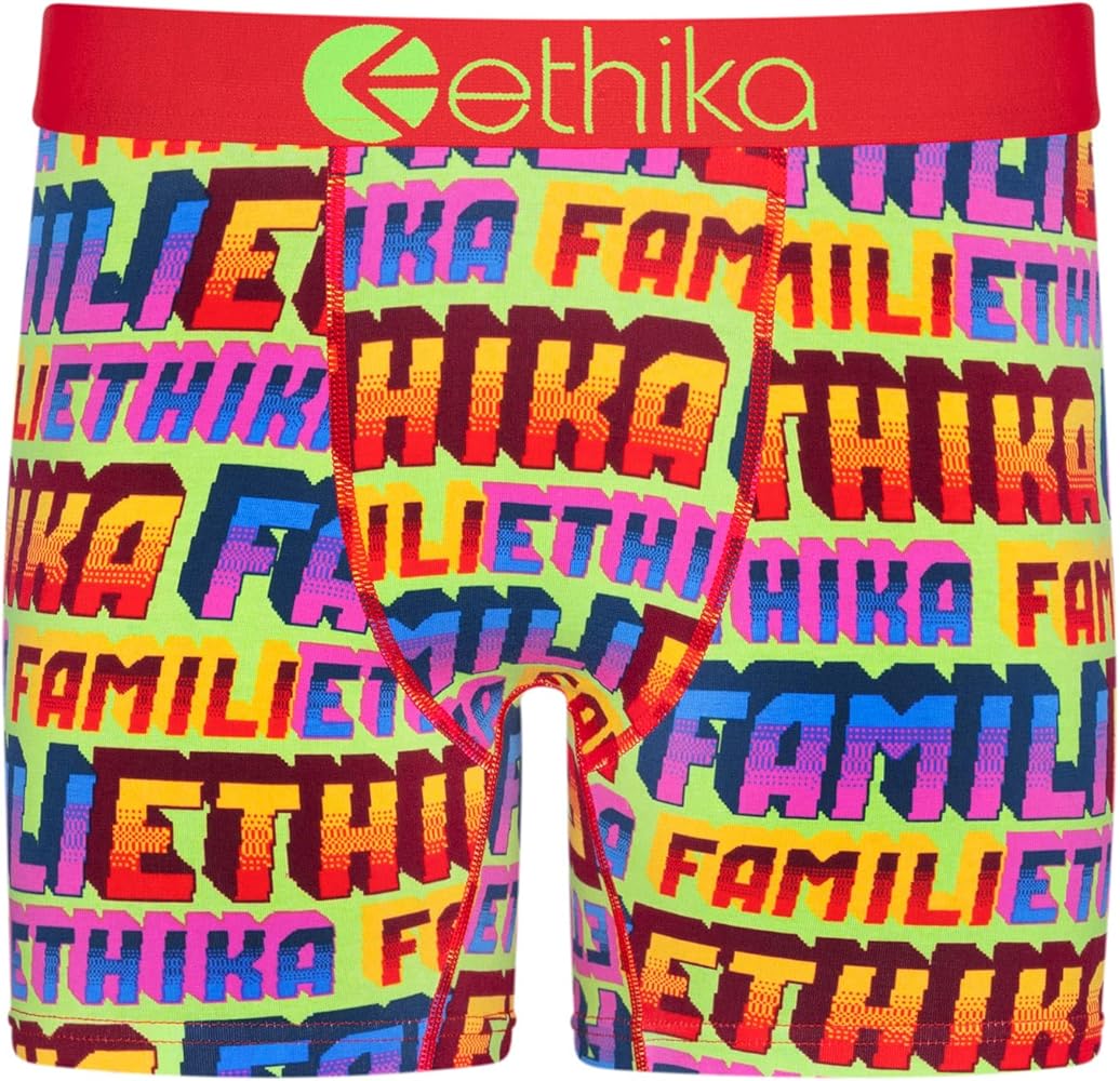 Ethika Mens MID Boxer Brief | Retro Flow (RBL, 4X-Large)