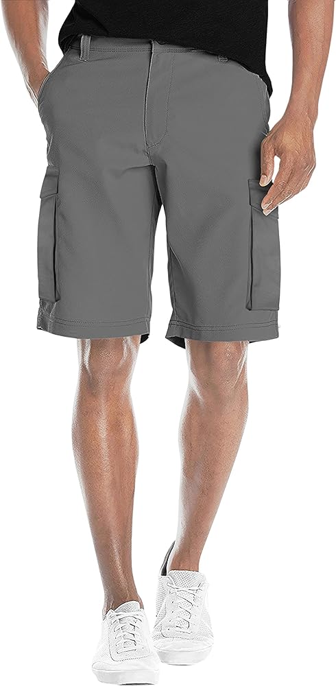 Agile Mens Casual Summer Flat Front Essential Stretch Shorts/Cargo Shorts with Pockets