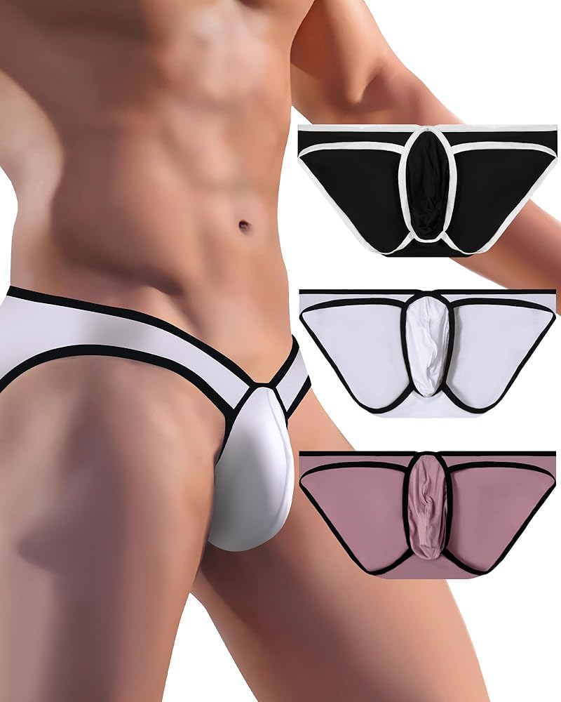 Mens Low Rise Briefs Sexy Underwear with Bulge Pouch Men Breathable Soft Underwear Briefs Stretch Bikini