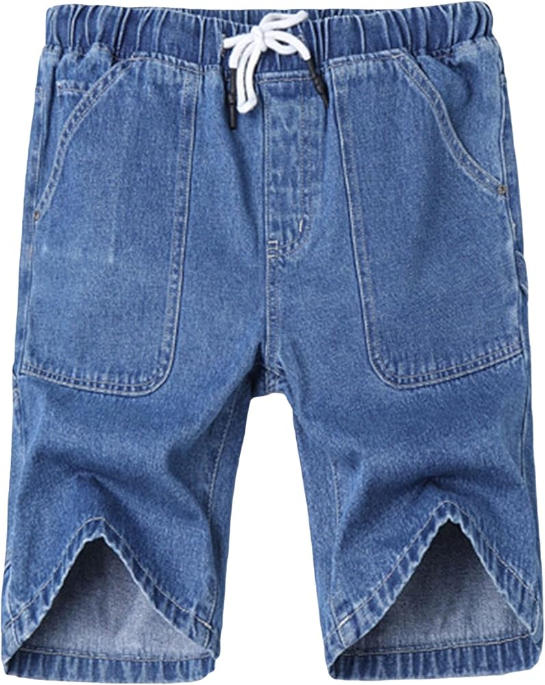 Men's Loose Summer Retro Denim Shorts Casual Straight Short Jeans Vintage Cotton Short Pants with Pockets