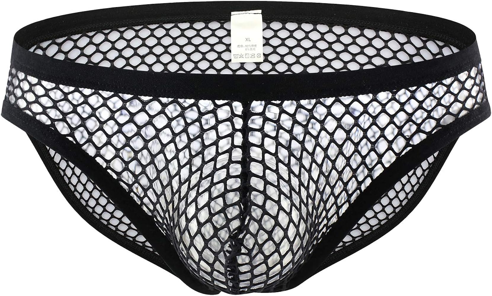 Men's See Through Fishnet Bikini Briefs Low Rise Panties Underwear