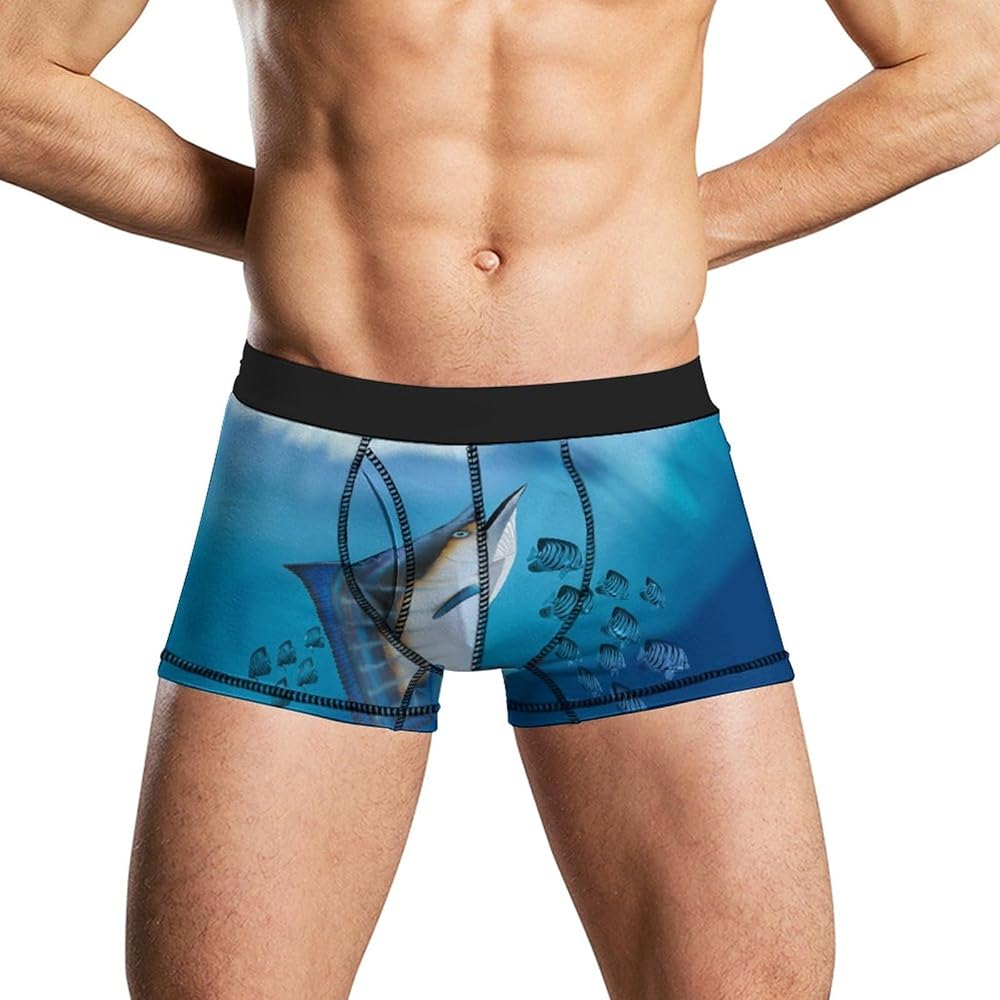 Marlin Fish Men's Boxer Briefs Stretch Underwear Soft Comfortable