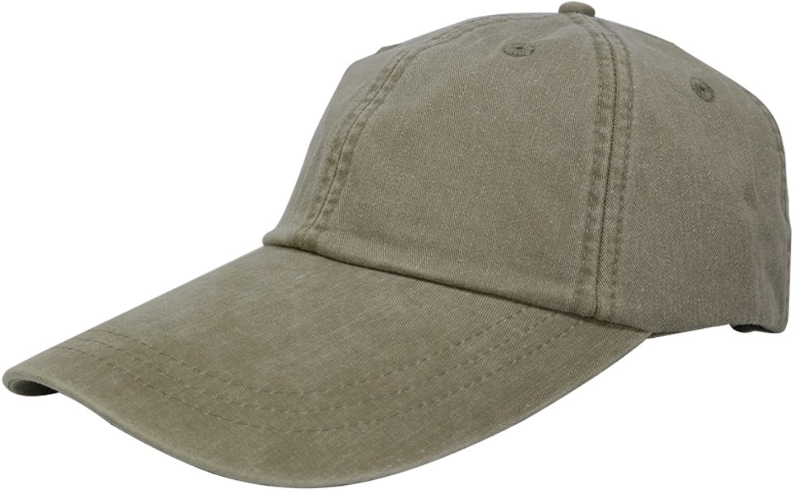 Sunbuster Extra Long Bill 100% Washed Cotton Cap with Leather Adjustable Strap