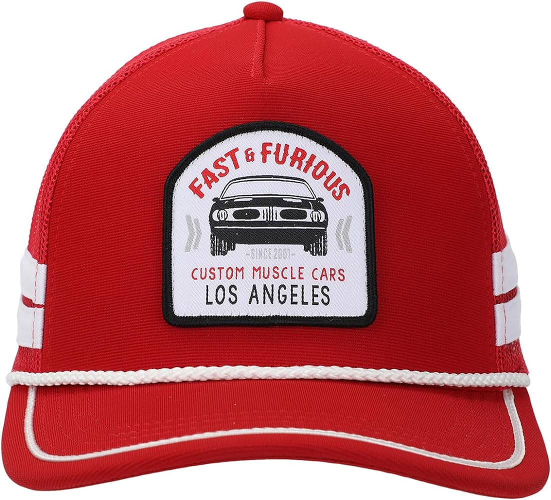 Fast & Furious Race Car Patch Adult Red Trucker Hat