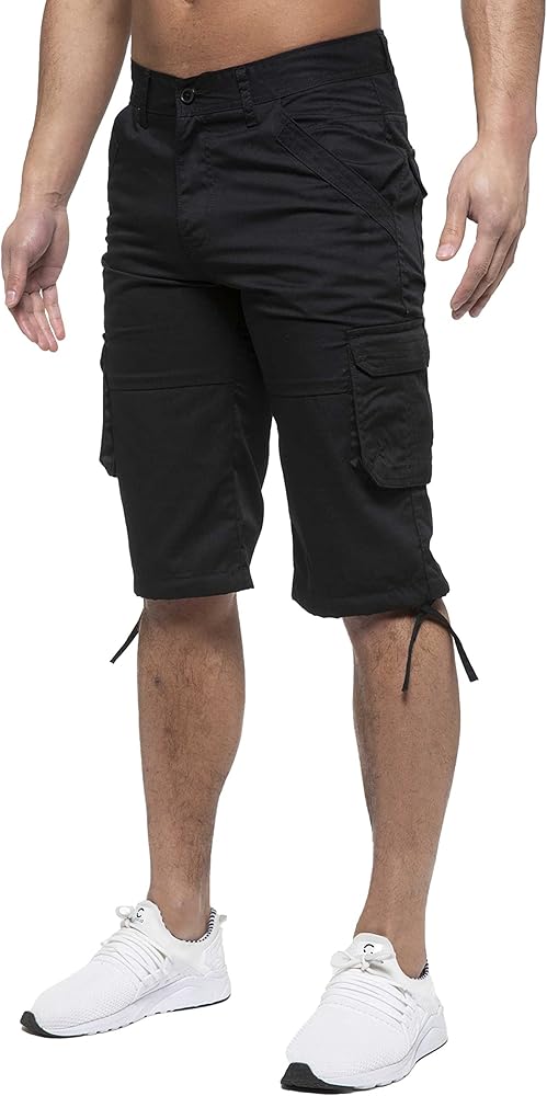 989Zé ENZO Mens Classic Cargo Combat Shorts Casual Chino Knee Length Shorts