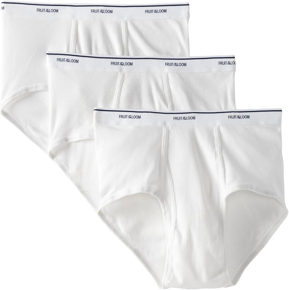 Fruit of the Loom Men's Brief 3 Pack, White, XXX-Large(Pack of 3)