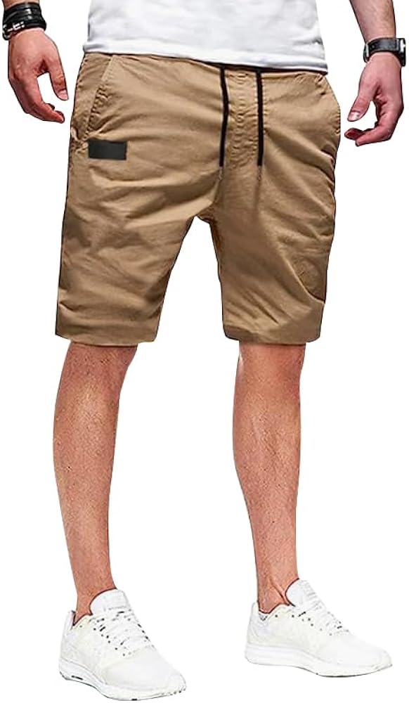 Men's Casual Classic Fit Drawstring Stretch Shorts 5"&7" Hiking Shorts Cargo Shorts