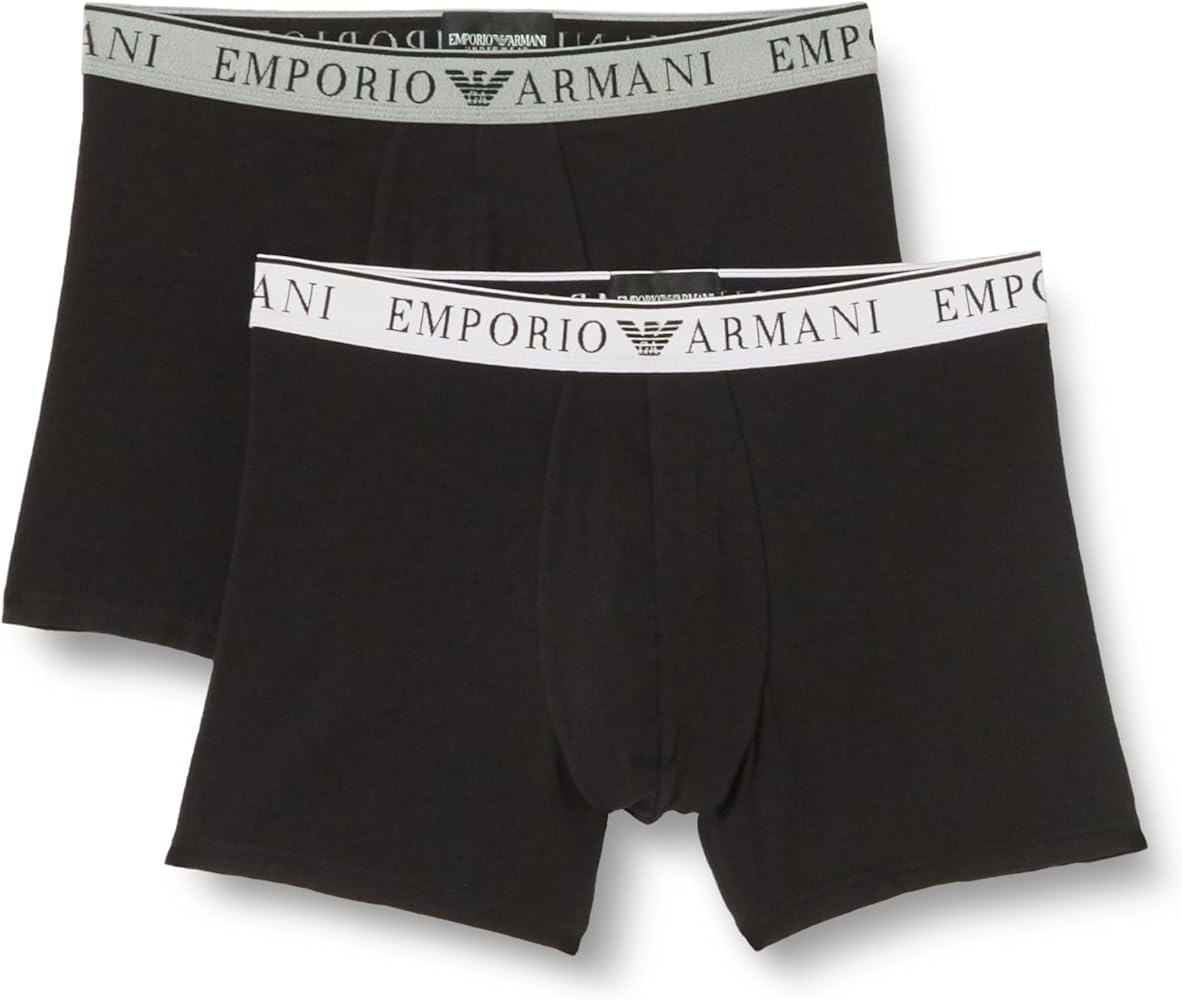 Emporio Armani Men's Stretch Cotton Endurance 2-Pack Midwaist Boxer