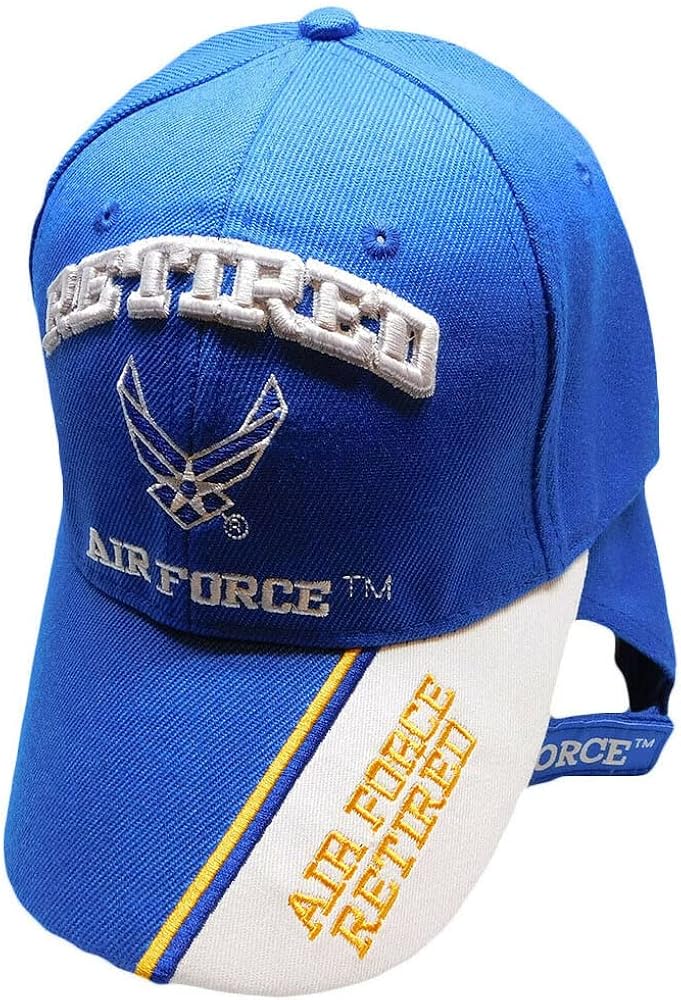 Trade Winds U.S. Air Force USAF Retired Wings Royal Blue Embroidered Cap Hat (TOPW) CAP594