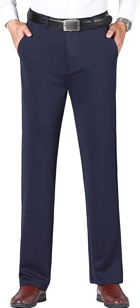 Men's Classic Stylish Stretch Dress Pant Solid Color Slim Fit Skinny Comfort Suit Pant Casual Business Trousers