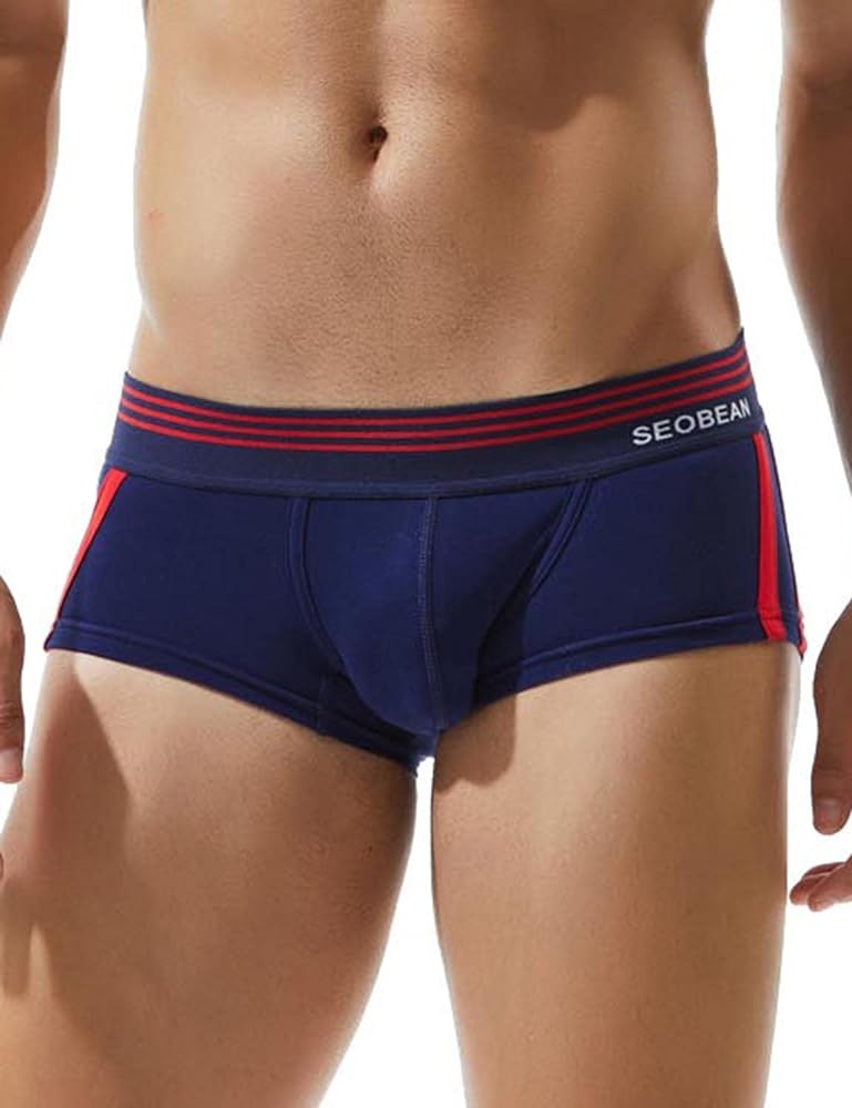 SEOBEAN Mens Low-Rise Sexy Trunk Boxer Brief Underwear