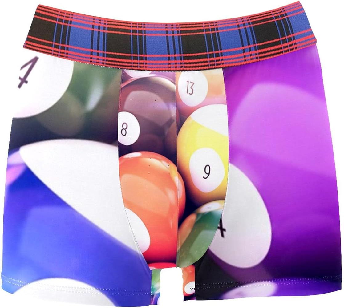 Boxer Briefs Billiard Pool Balls Men Underwear Short Leg Polyester Spandex